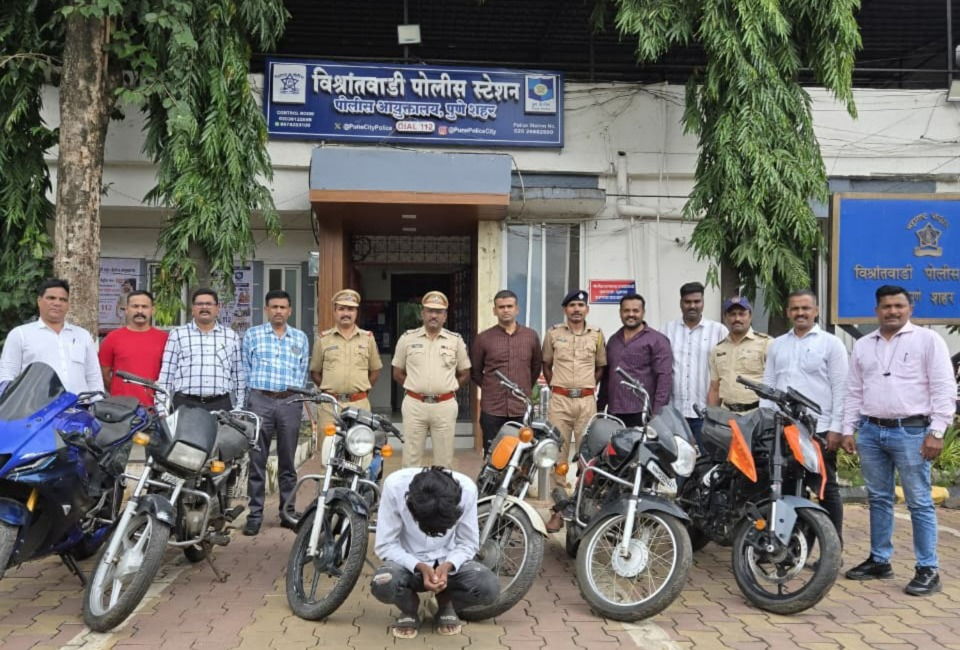 Six Stolen Motorcycles Worth Rs 4.8 Lakh Seized in Pune