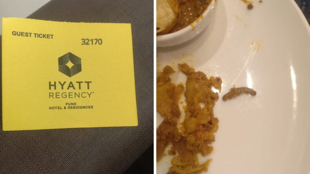 Worm Found in Meal at Hyatt Regency Pune, Customer Complains