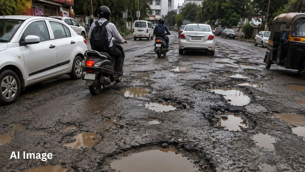 66 Potholes, 23 Injured And One Dead In Five Months in Lohgaon