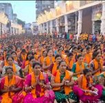 Pune: Over 35,000 Women Gather at Dagdusheth Ganpati for Atharvashirsha Recitation on Rishi Panchami