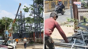 PCMC Razes Unauthorised Billboard Erected in Punawale