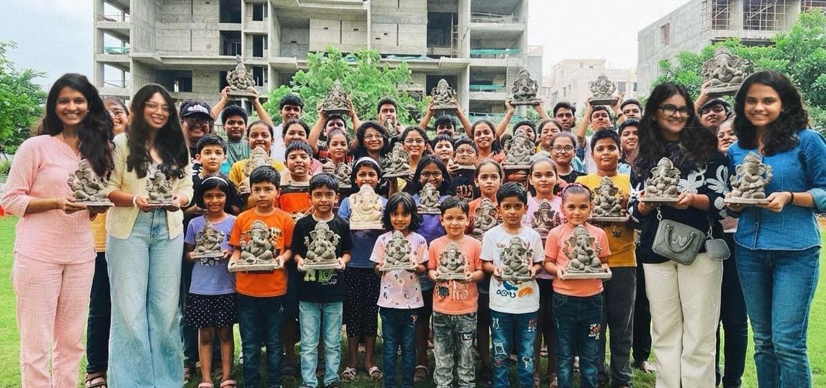 Pune Art Activist Conducts Eco-Friendly Ganesha Workshops for Over 200 Children