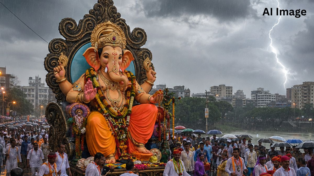 Rain During Pune Ganesh Visarjan