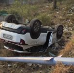 Pune: Car Overturns on Undri Road, Residents Demand Urgent Road Repairs