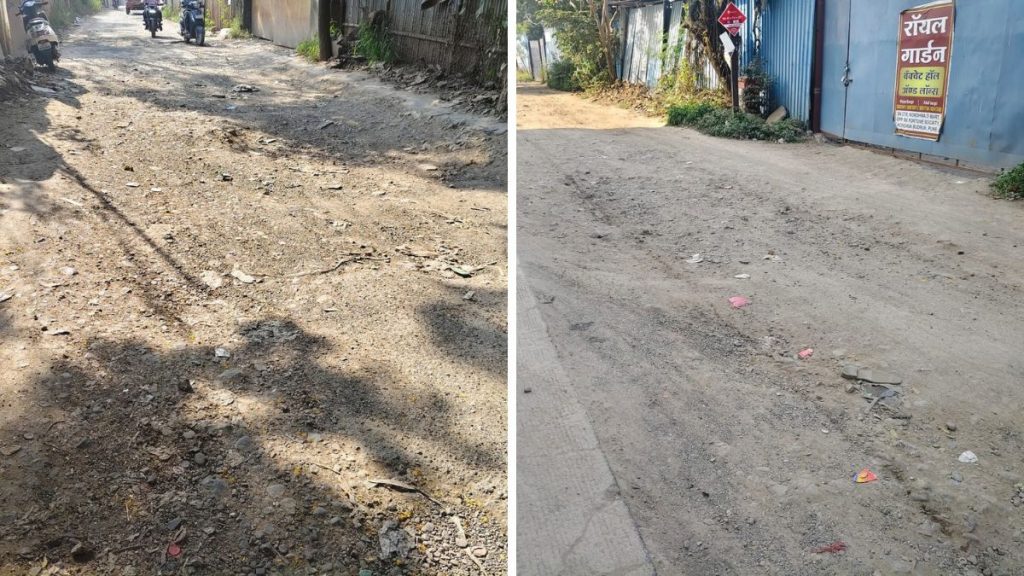 Crater-Sized Potholes Make Approach Road to 180-Flat Society and Nearby Areas in Kondhwa Budruk