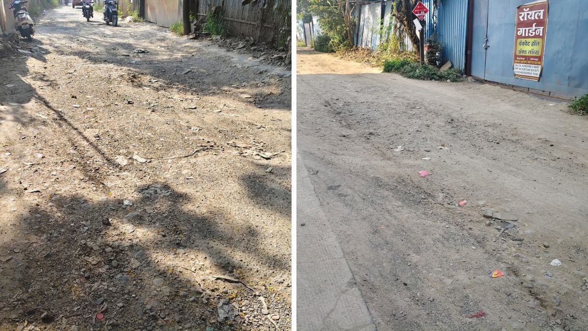 Crater-Sized Potholes Make Approach Road to 180-Flat Society and Nearby Areas in Kondhwa Budruk