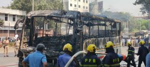 Moving Electric Bus Catches Fire Near Swargate in Pune