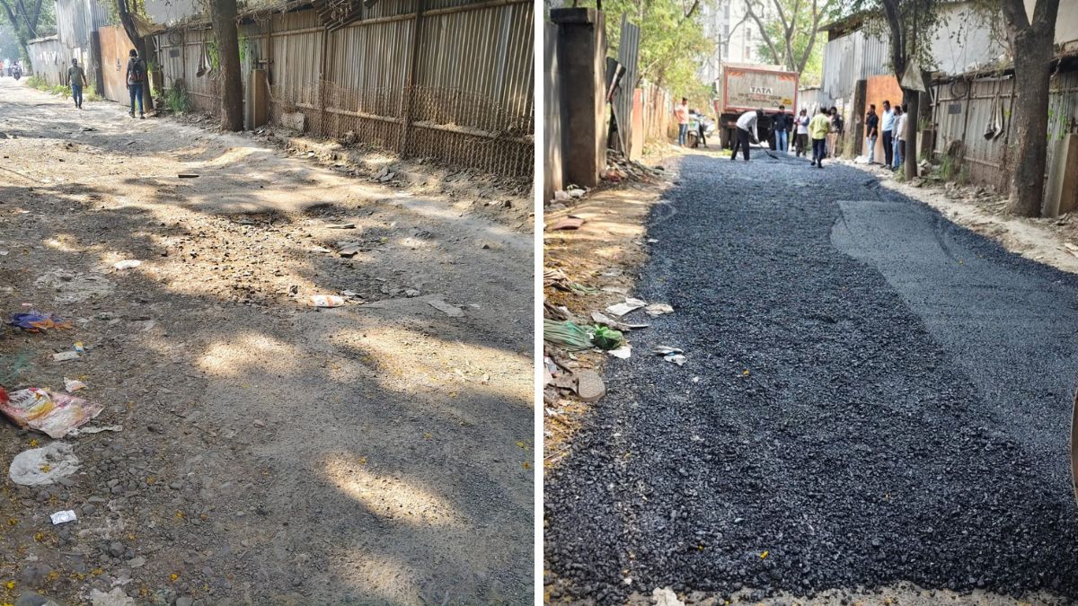 PMC Repairs Damaged Road Connecting Fortune Prospero Society to Punyadham Ashram Road