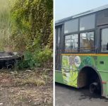 Pune: PMPML Bus Tyre Comes Off Mid-Journey in Bhor, Major Accident Averted