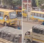 Pune: School Bus Hits Divider in Kalewadi After Driver Feels Dizzy; 450 Buses Await Fitness Checks