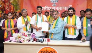Smita Jadhav and Kaustubh at BJP office